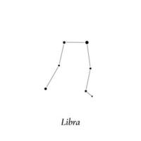 Libra sign. Stars map of zodiac constellation. Vector illustration