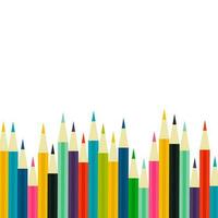 Background with colored pens vector