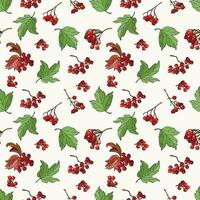 Seamless pattern with viburnum berries. Design for fabric, textile, wallpaper, packaging. vector