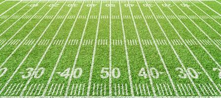 American football field yard lines. View from with sidelines photo