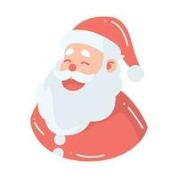 Hand Drawn Happy Santa character in flat style vector