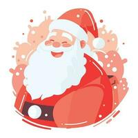 Hand Drawn Happy Santa character in flat style vector