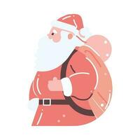 Hand Drawn Happy Santa character in flat style vector