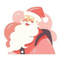 Hand Drawn Happy Santa character in flat style vector