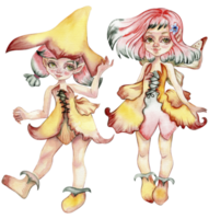 Watercolor cartoon fairy png