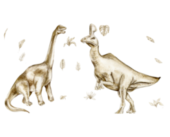 waterverf hand- getrokken tropisch dinosaurus, png