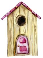 An old wooden house . An old rusty enamel element. png