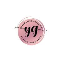 YG Initial Letter handwriting logo with circle brush template vector