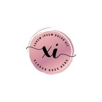 XI Initial Letter handwriting logo with circle brush template vector