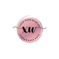 XW Initial Letter handwriting logo with circle brush template vector