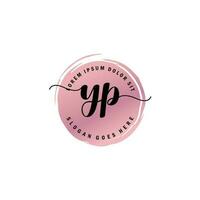 YP Initial Letter handwriting logo with circle brush template vector