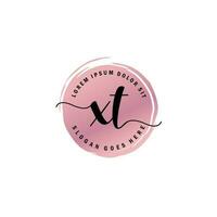 XT Initial Letter handwriting logo with circle brush template vector