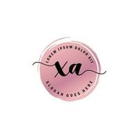 XA Initial Letter handwriting logo with circle brush template vector