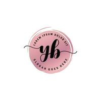 YB Initial Letter handwriting logo with circle brush template vector