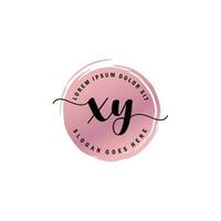 XY Initial Letter handwriting logo with circle brush template vector