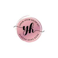 YK Initial Letter handwriting logo with circle brush template vector