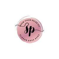 ZP Initial Letter handwriting logo with circle brush template vector
