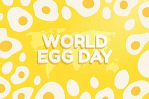 Cute and Modern World Egg Day Banner concept typography, surrounded by boiled eggs, eggshells, and fried eggs. Vector Illustration.