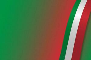 3d Realistic Italy Flag Ribbons banner template on colored background for copy space. Vector Illustration. EPS 10