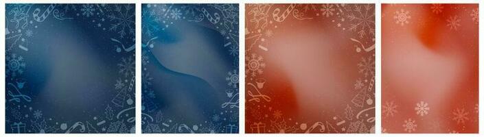 conjunto de Navidad degradado antecedentes. azul y rojo gradientes con suave Navidad elementos. vector ilustración. eps 10