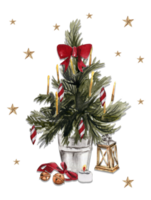 Christmas tree in metallic bucket. png