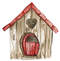 An old wooden house . An old rusty enamel element. png