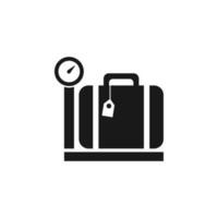 equipaje tolerancia icono. viaje bolso tamaño, cheque peso y mochila. vector