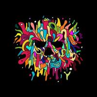 Colorful skull vector for tee print and background wallpaper