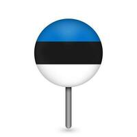 Map pointer with contry Estonia. Estonia flag. Vector illustration.