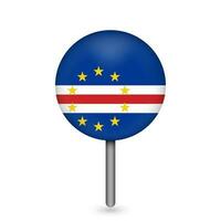 Map pointer with contry Cape Verde. Cape Verde flag. Vector illustration.