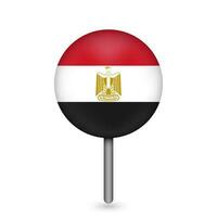 puntero del mapa con el país egipto. bandera de egipto ilustración vectorial vector