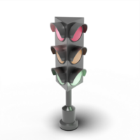 3d illustration of traffic lights with high quality render png