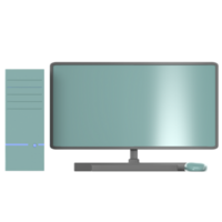 3d illustration of dekstop computer with high quality render png