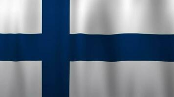 finska flagga vinka. lämplig för bakgrund video