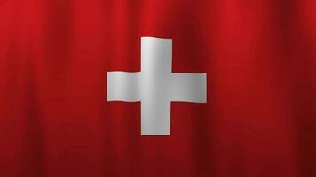 Suíça bandeira acenando. adequado para fundo video
