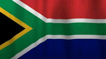 south africa flag waving. suitable for background video