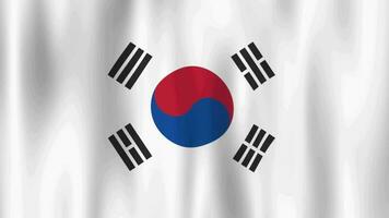 south korea flag waving. suitable for background video
