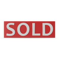 Sold sign symbol banner design template png