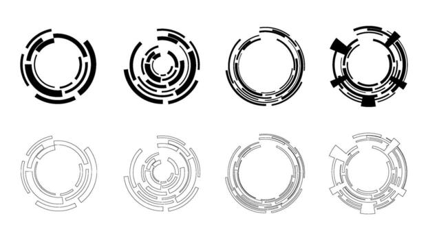 vector set abstract technology circle on white background