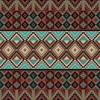 Exquisite geometric ornament ethnic style printed fabric artwork border design vector