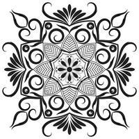 Mandala drawing for coloring black lines. white background vector