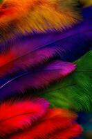 A Close Up Of A Multicolored BirdS Feathers. AI Generated photo