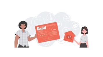 IoT concept. Internet of Things Team. Good for websites and presentations. illustration in flat style. vector