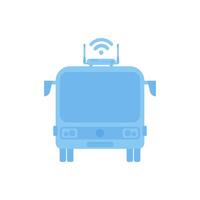 Internet connected bus. IOT and automation concept. Isolated. . vector