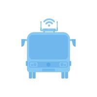 Internet connected bus. IOT and automation concept. Isolated. Vector. vector