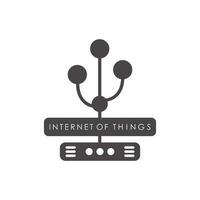 Internet thing logo symbol. Artificial Intelligence. Vector flat illustration.