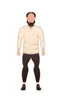 Athletic guy in full growth. Isolated. Cartoon style. vector