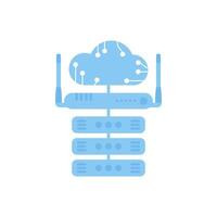 Servers connected to the router. IOT and automation concept. Isolated. . vector