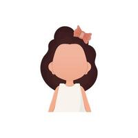 A pretty girl is depicted waist deep. Cartoon style. . vector