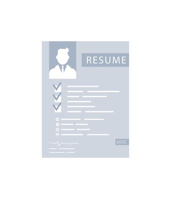 Resume icon. The concept of getting a job. Isolated. .